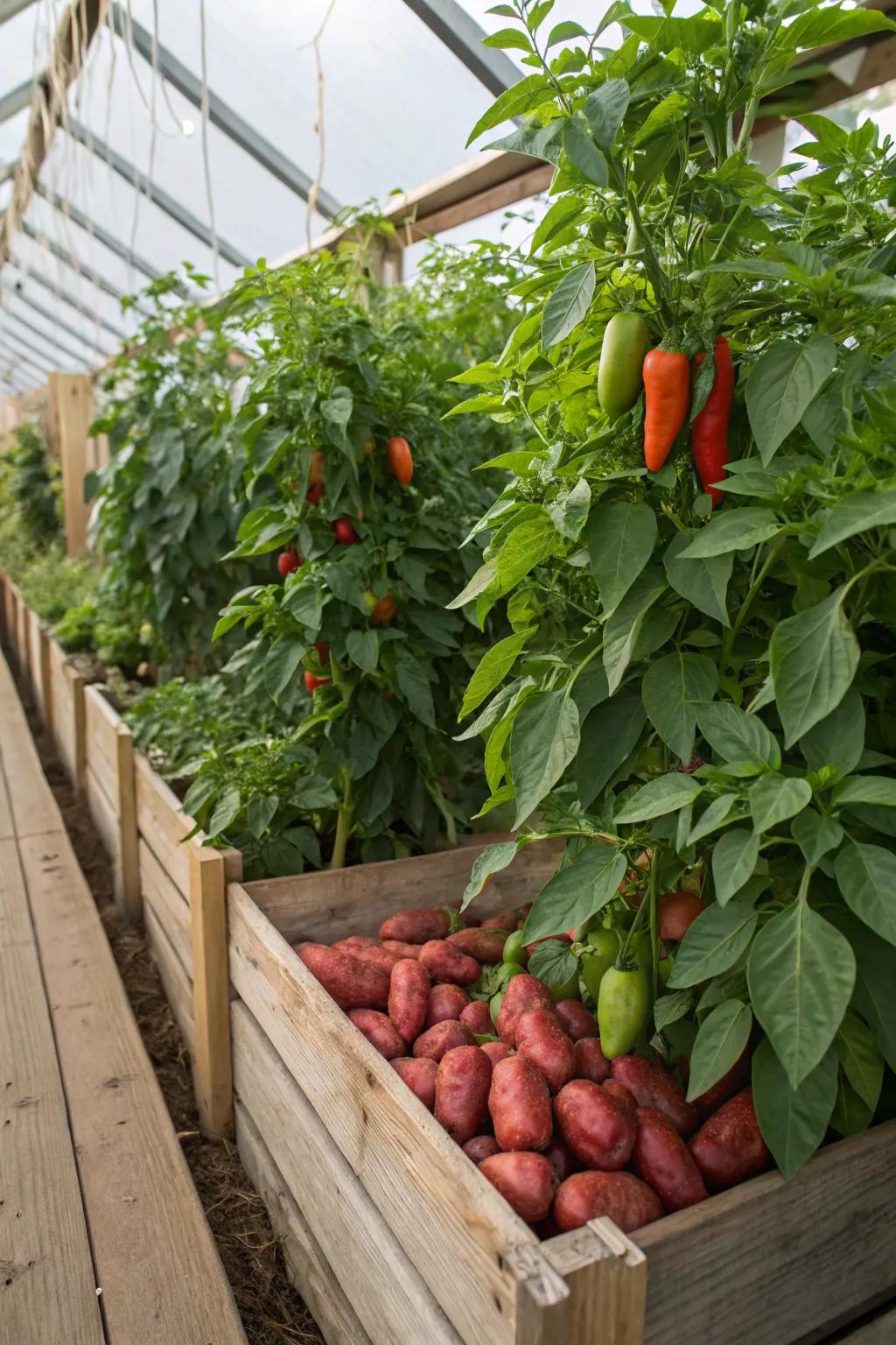 Fiery pods and dessert tubers, a durable and sheltering coalition.