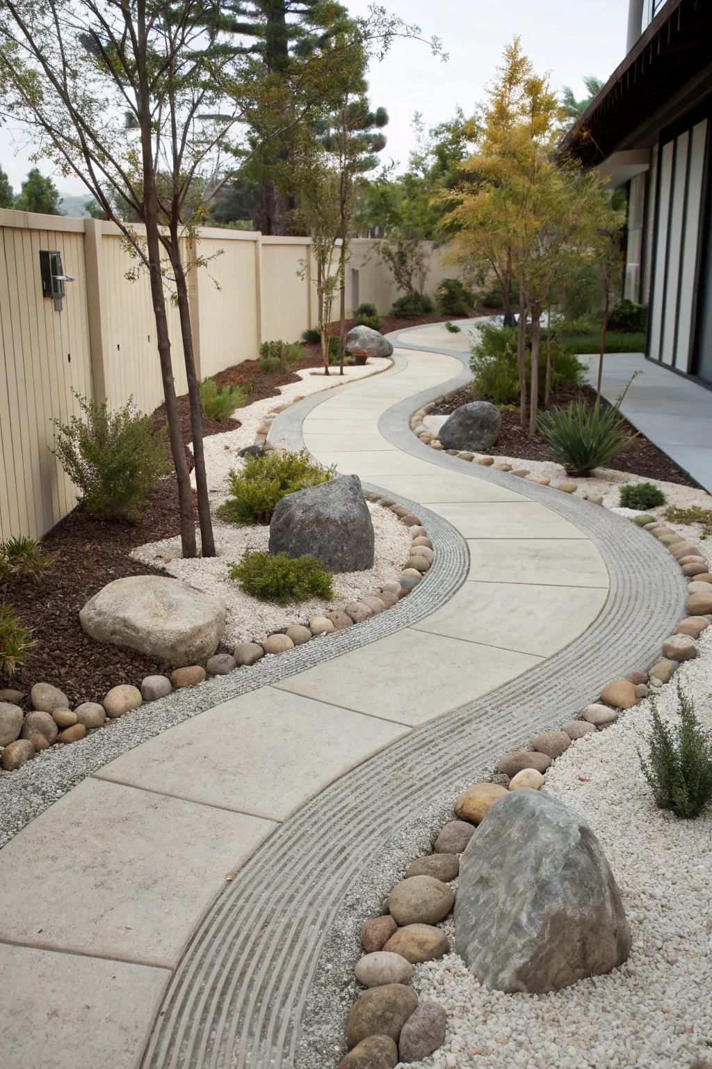 Promote peace with a zen garden-inspired path.