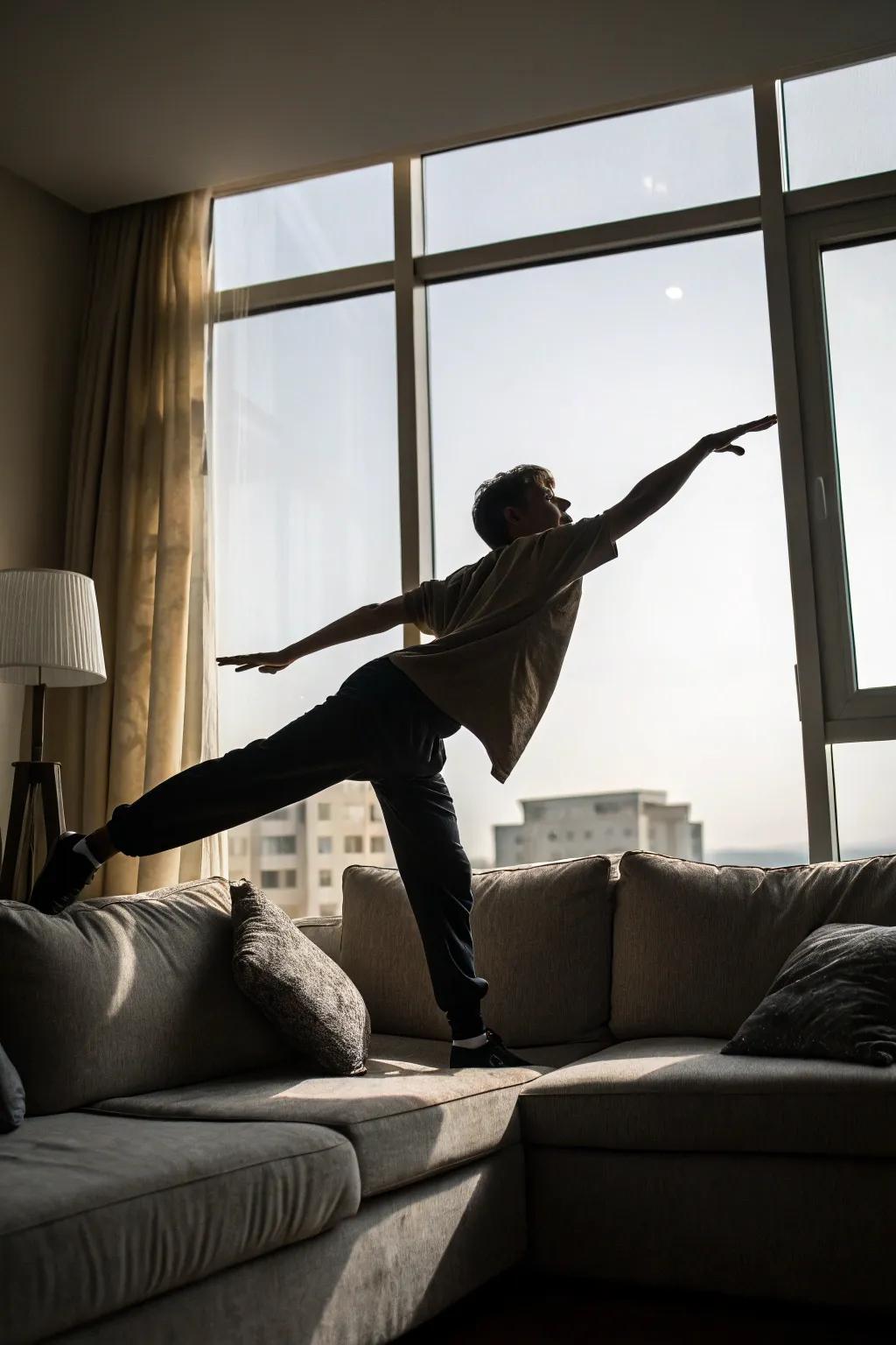 Slanting stretch offers a striking and dynamic visual angle.
