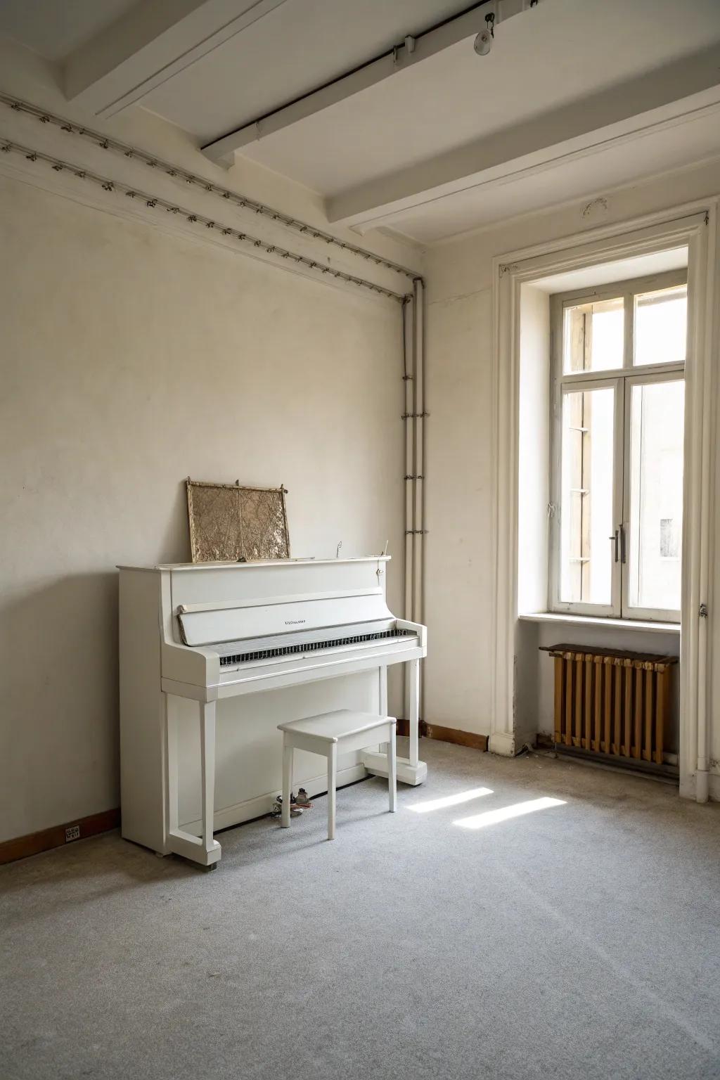 Minimalism enables the piano to stand out.