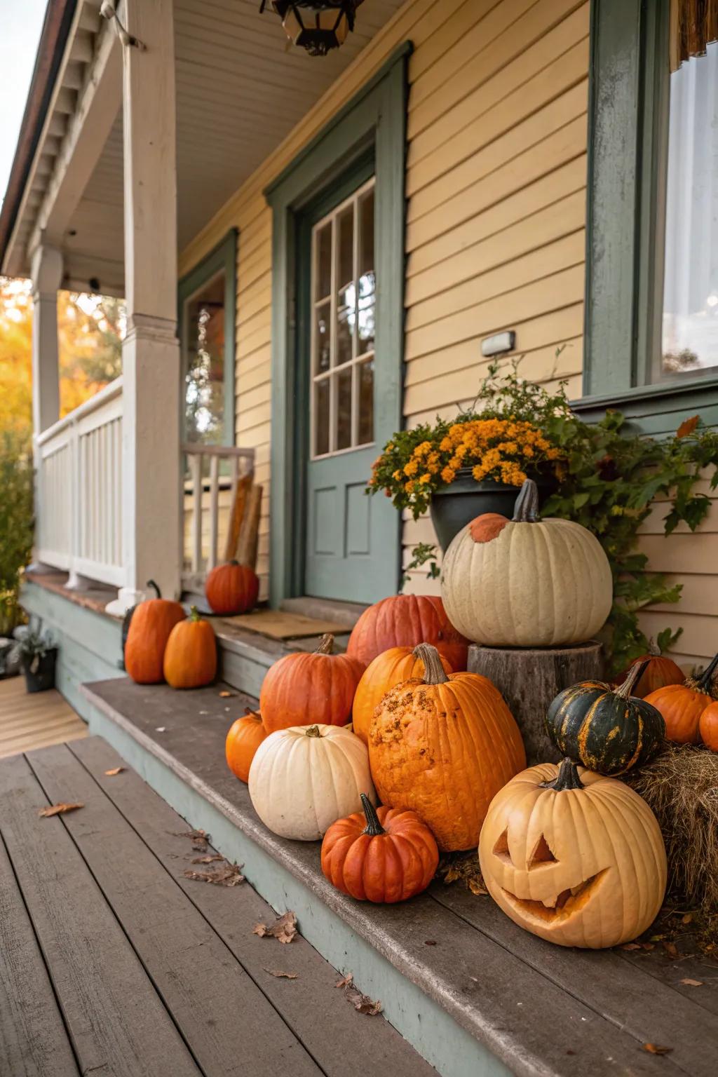 An energetic gourd garden welcomes guests.
