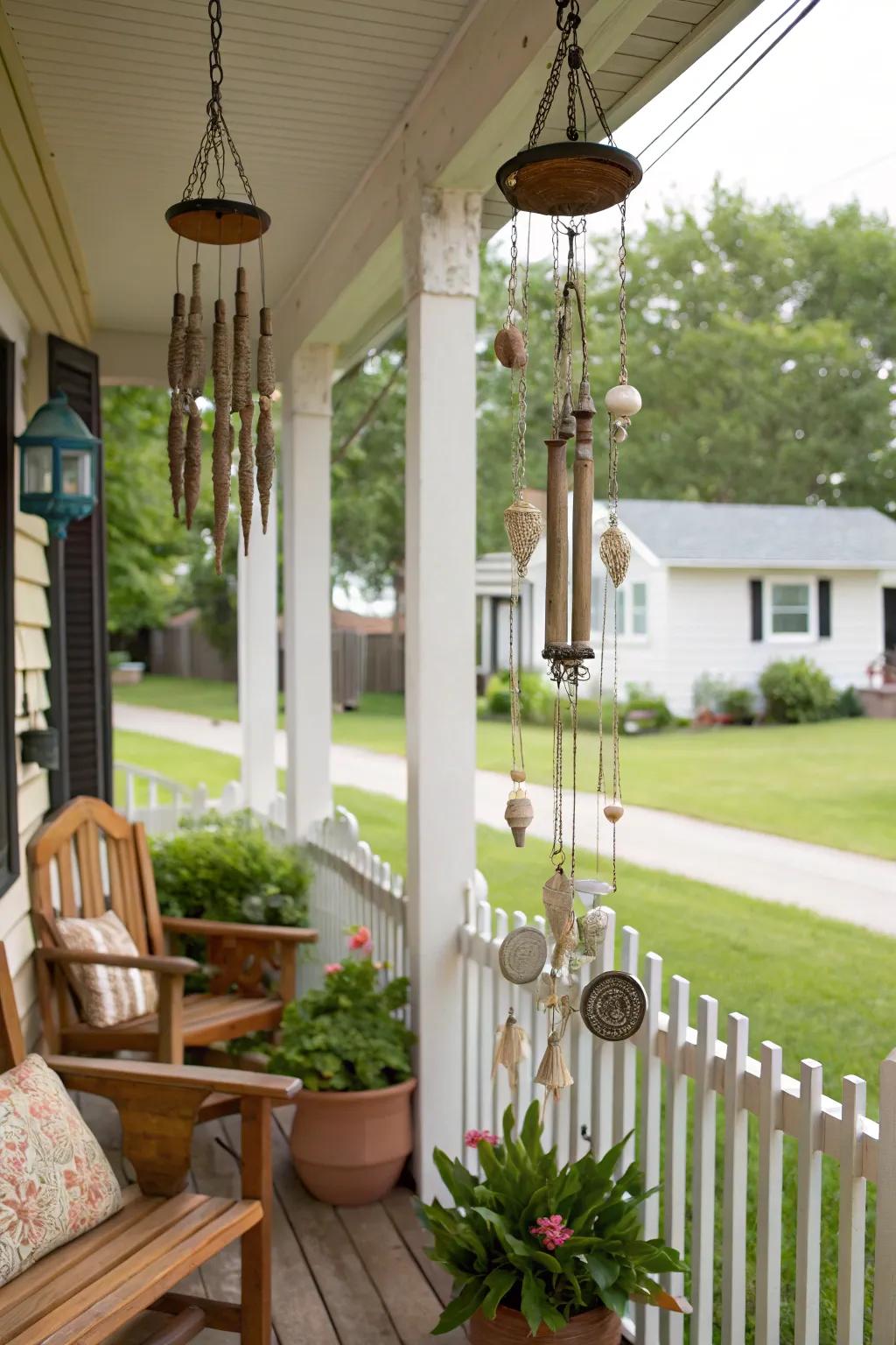 Wind chimes add a personal and musical sound to your porch.