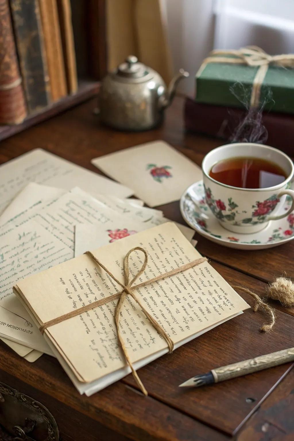 A handwritten correspondence compilation is a timeless and heartfelt present.