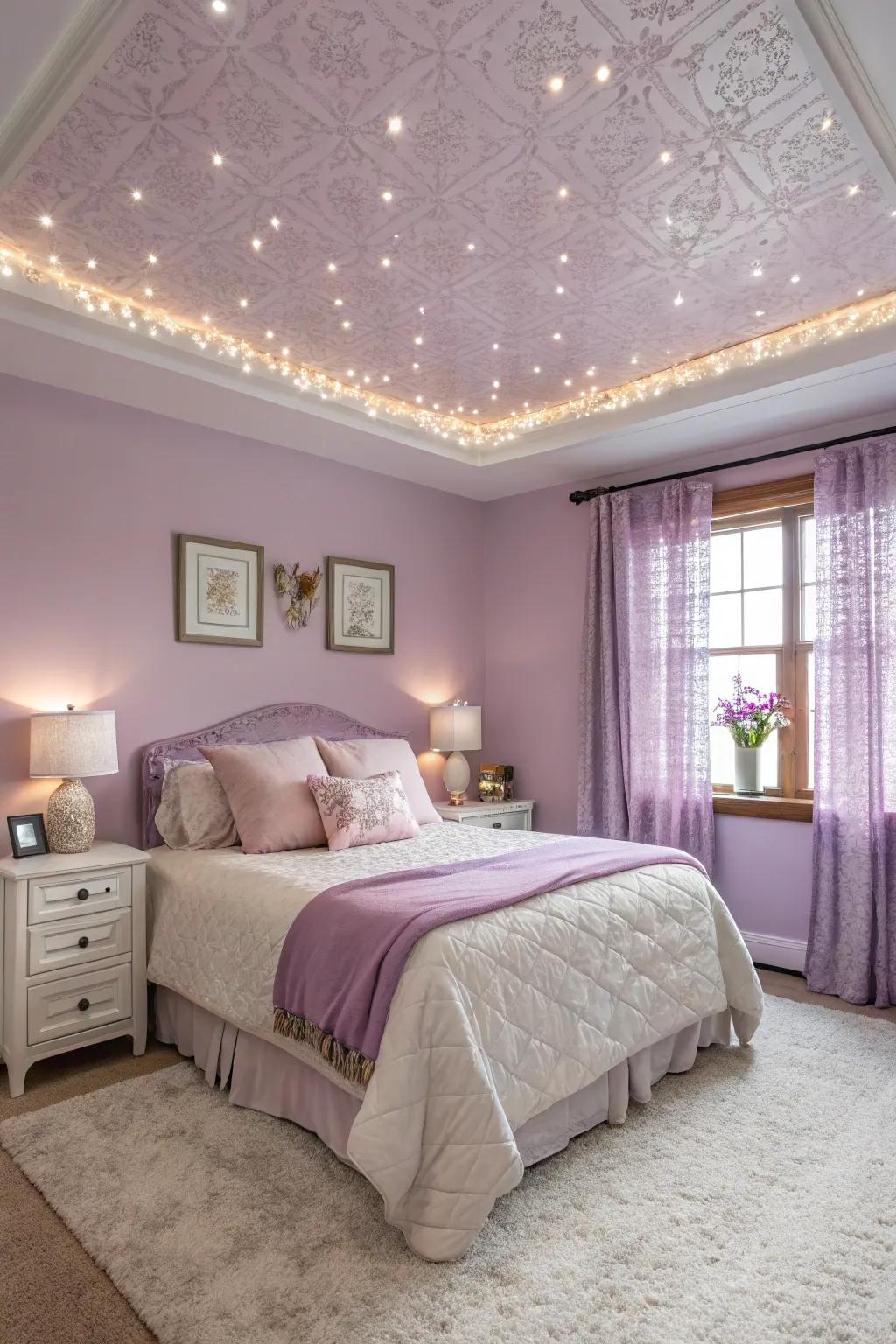 Creative ceiling design adds an unexpected detail.