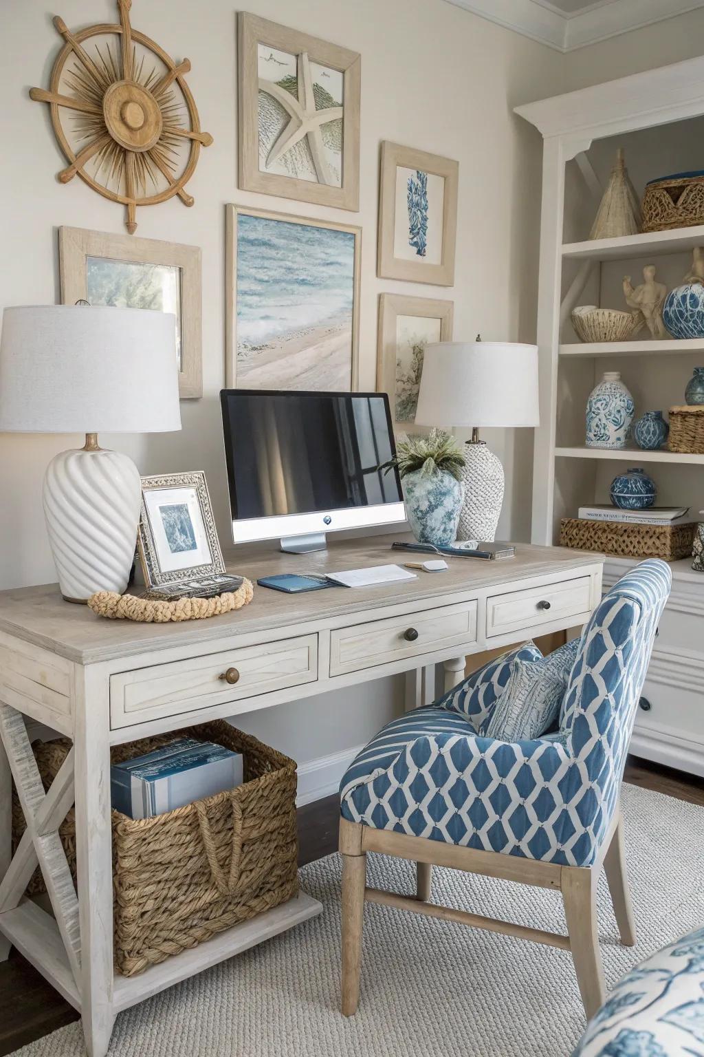 A desk designed with a cohesive theme, creating a stylish and intentional setup.