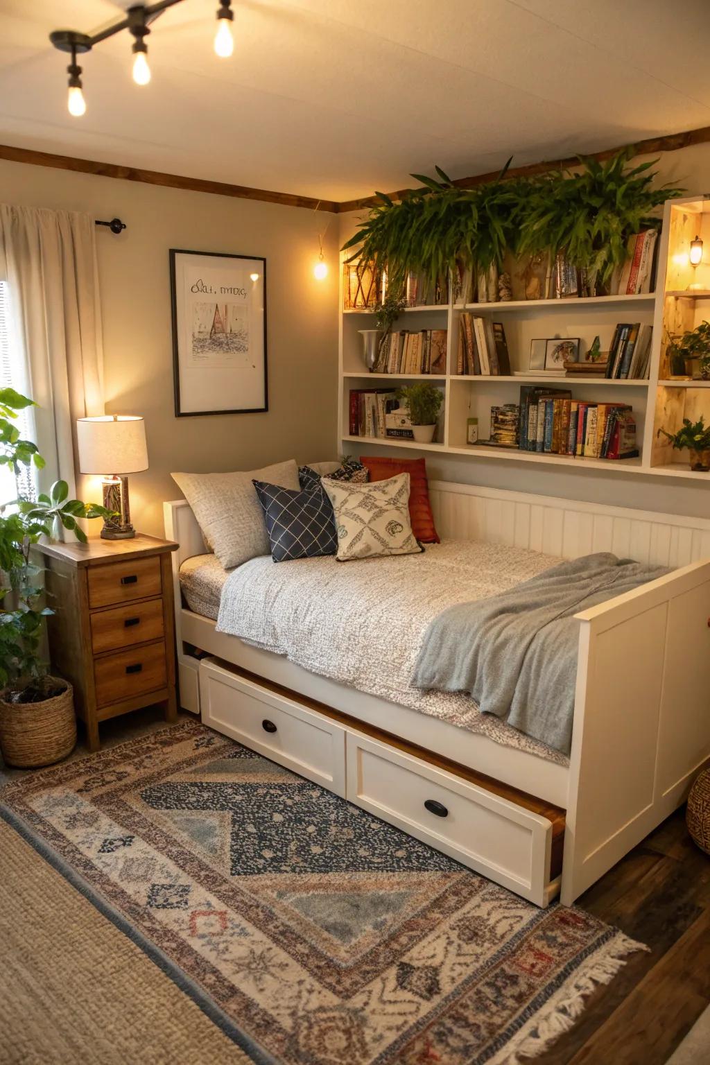 With a daybed that has a trundle, you can maximize utility.