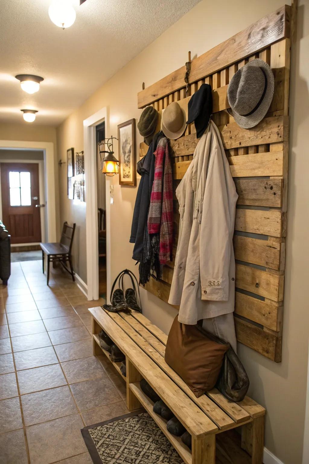 Keep your hallway tidy with a useful skid coat rack.