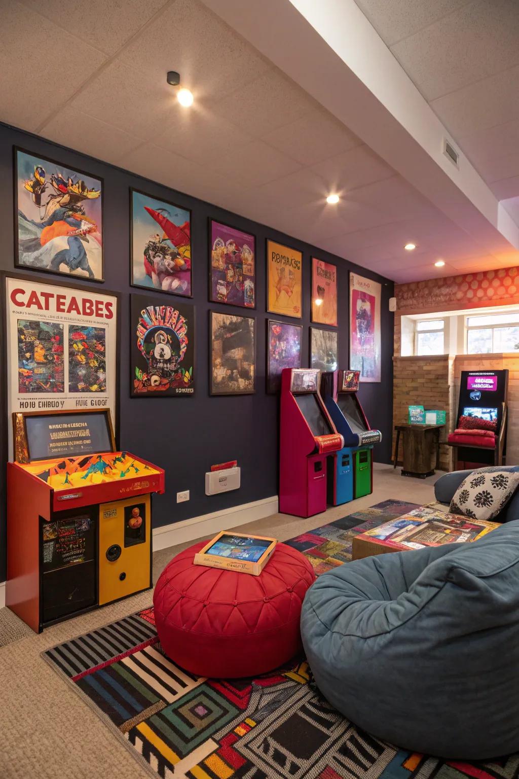 A den is transformed into a thrilling games area.