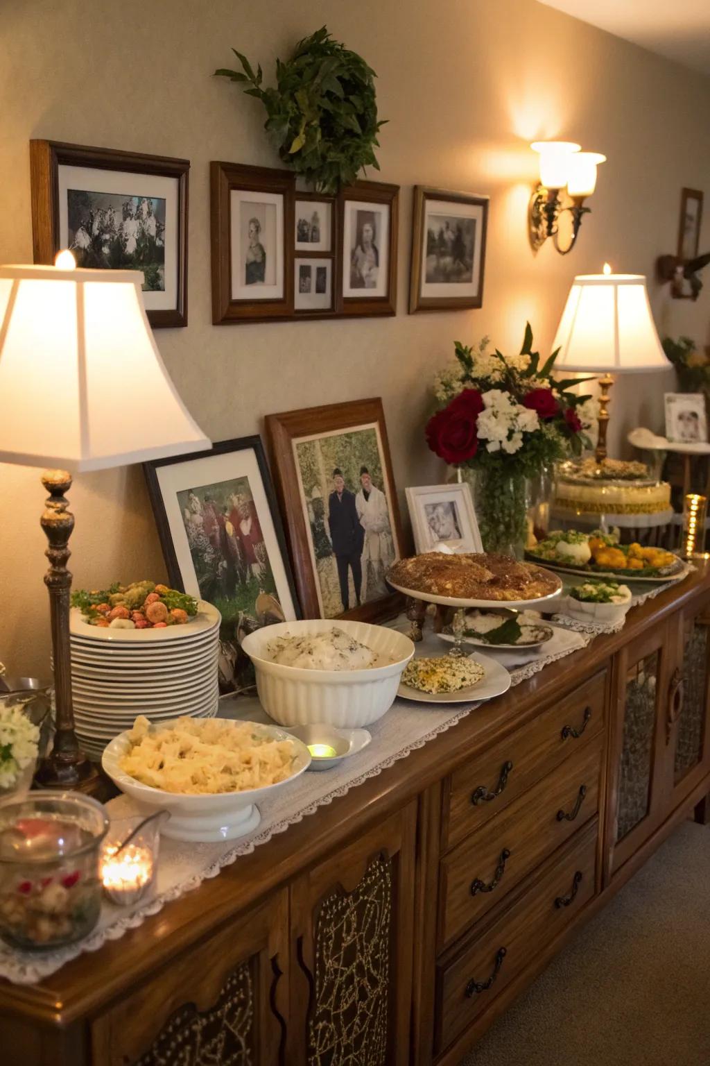 Personal touches make this buffet uniquely yours.