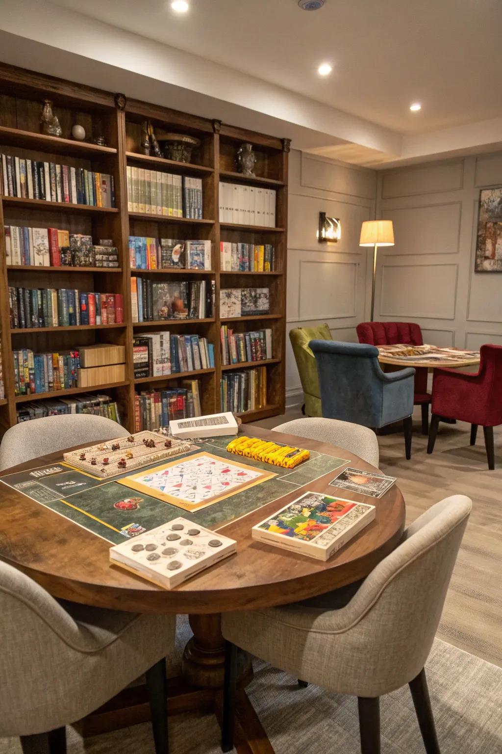 A game room dining area offers a fun experience.