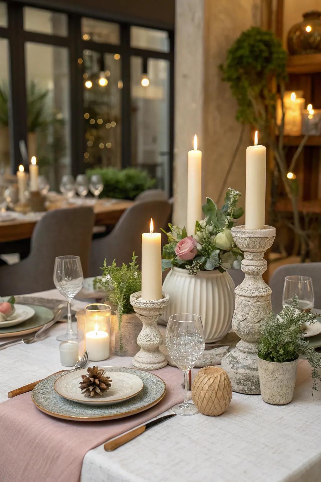 The rule of three fosters a sense of equilibrium and harmony in your table decor.