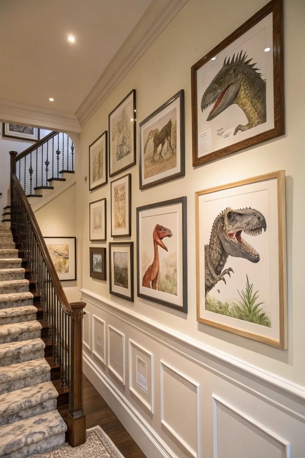 Museum-like display surface of creature photos