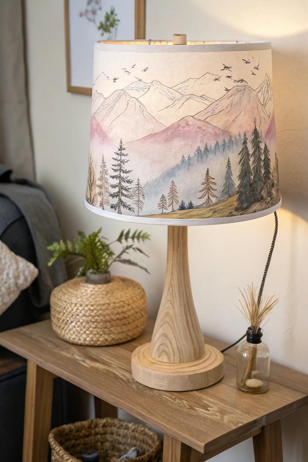 Bring the tranquility of nature indoors with this beautifully painted lampshade.