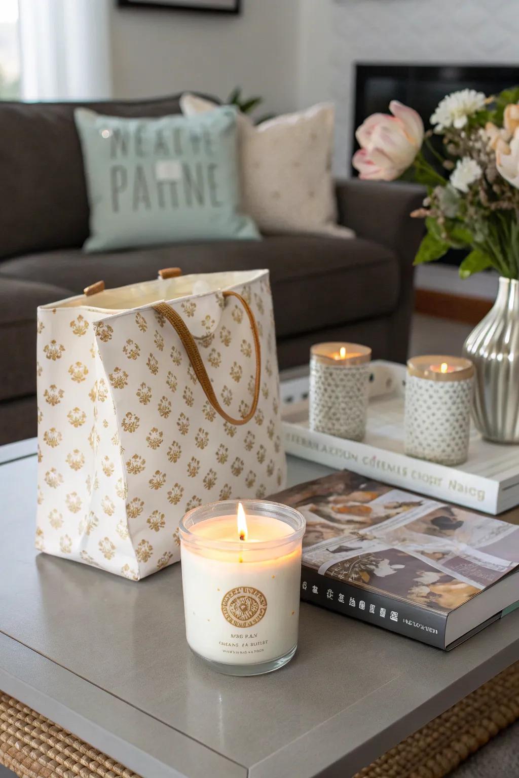 Pet-protected candle and treat set for comforting moments.