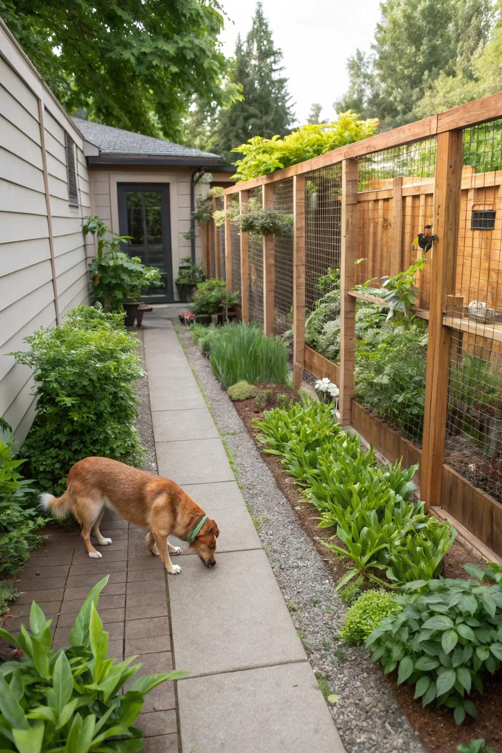 Pet-appropriate flora ensures security and allure.