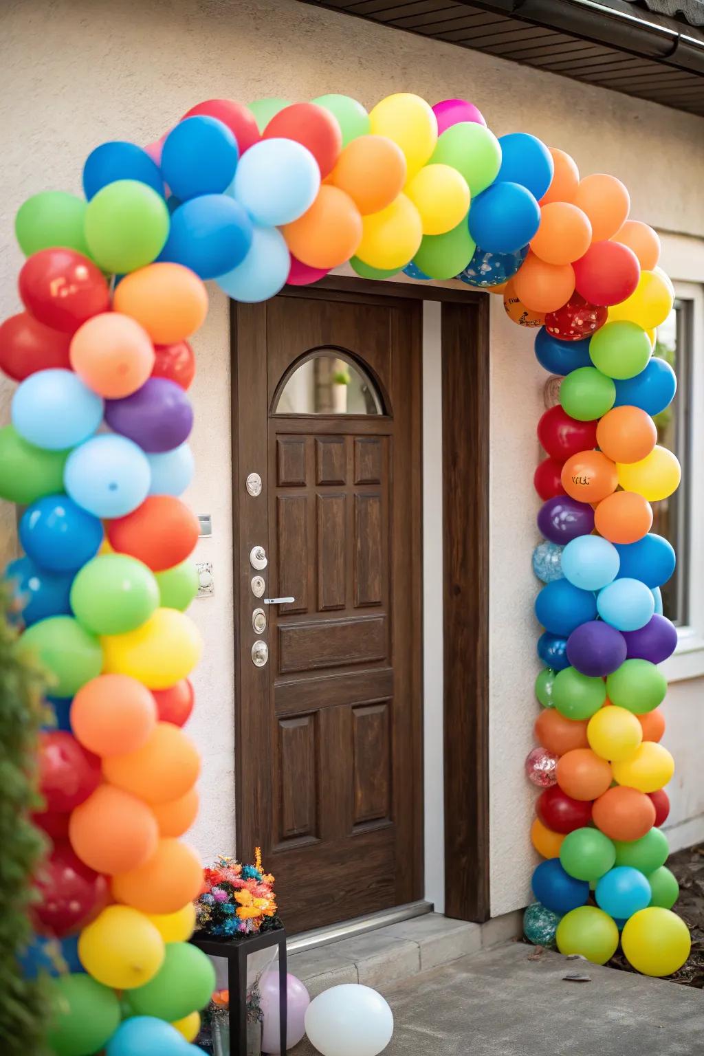 Balloon displays bring a sense of celebration to any door.