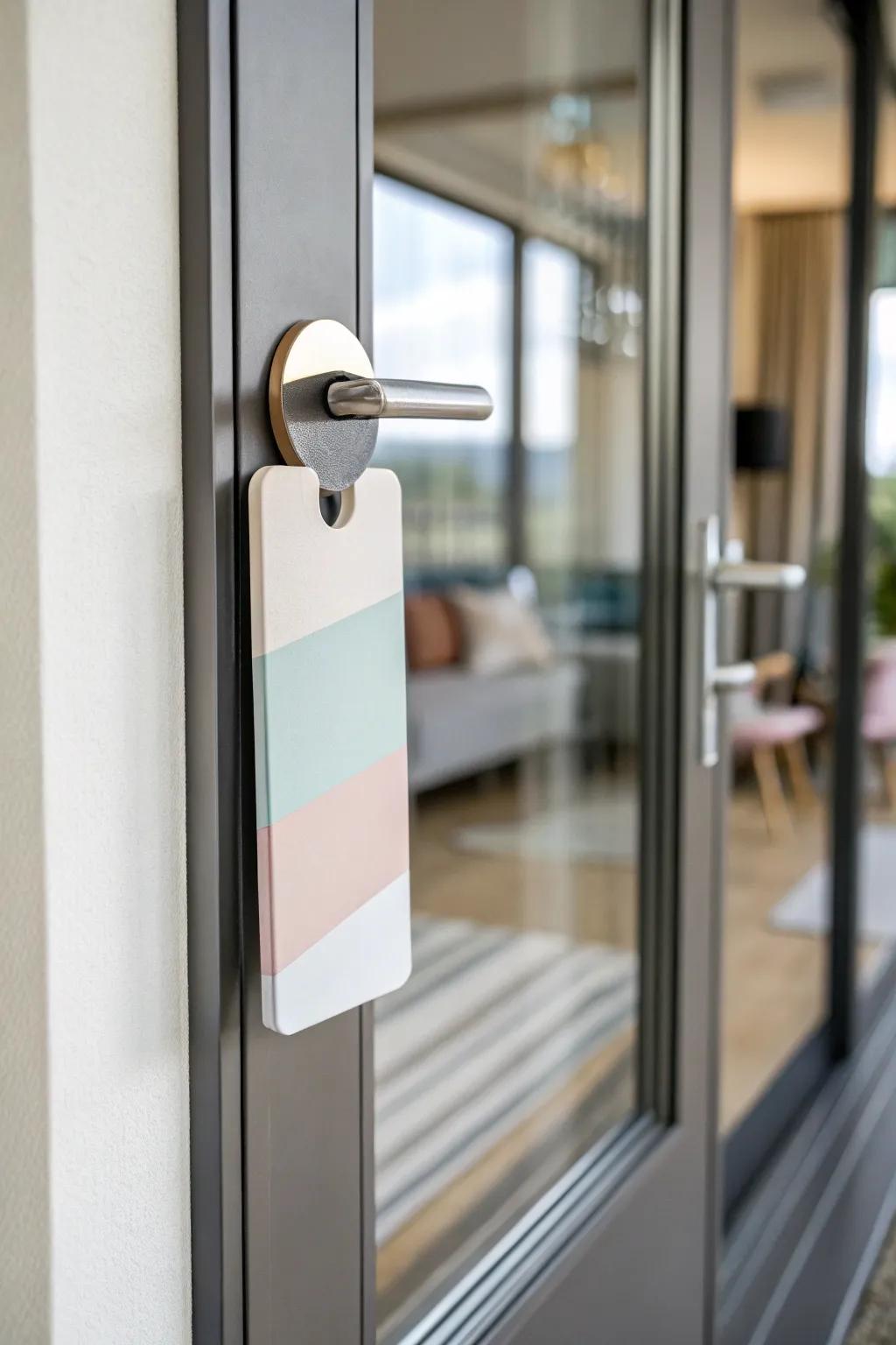 Welcome simplicity with a minimalist and calming door decoration.