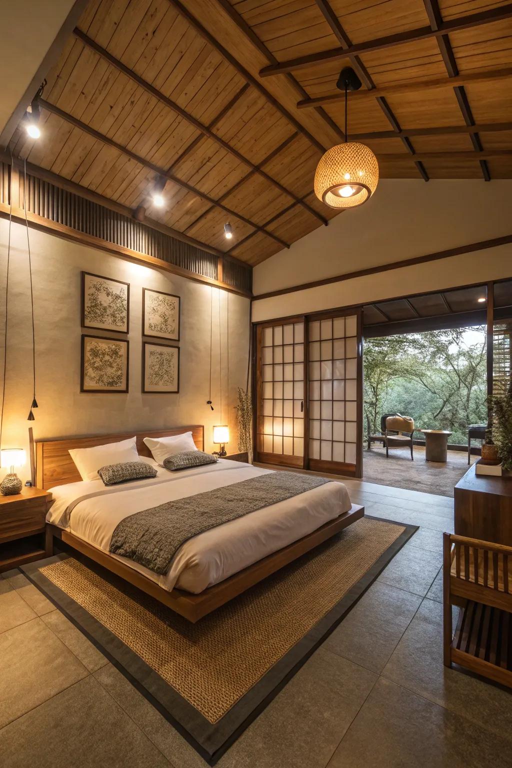 Low furnishings create a relaxed, grounded atmosphere.