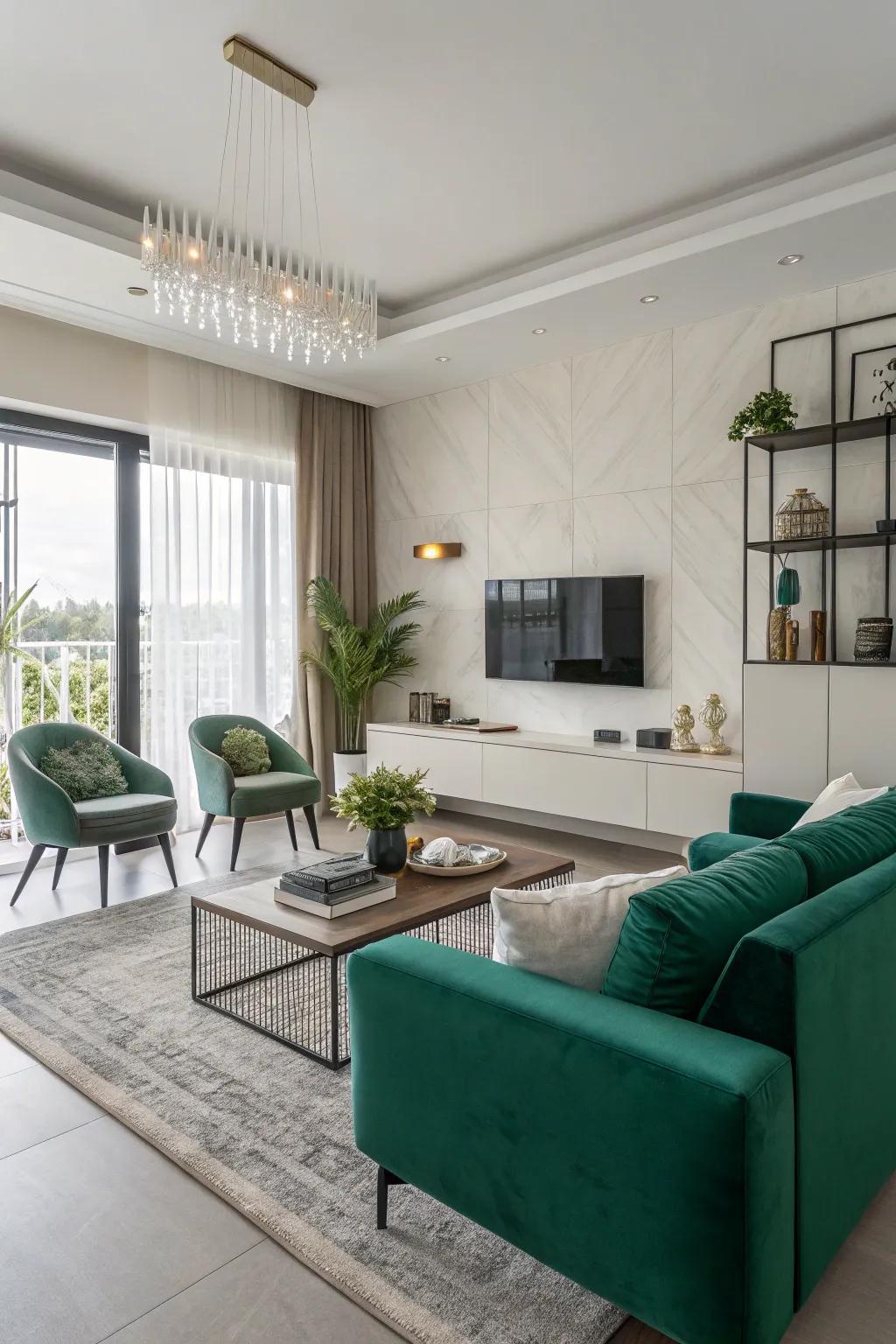 A simplistic design using subtle deep green highlights.