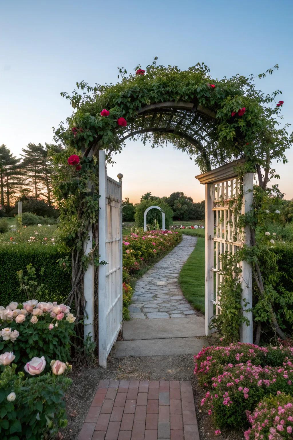 A dramatic entrance framed by an elegant arch.