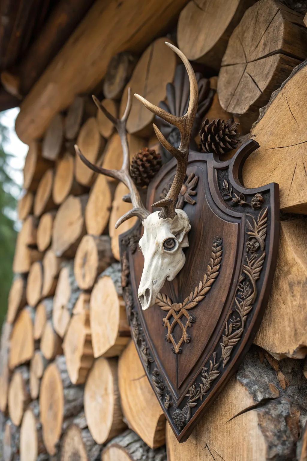 Layered wood textures engender visual interest.