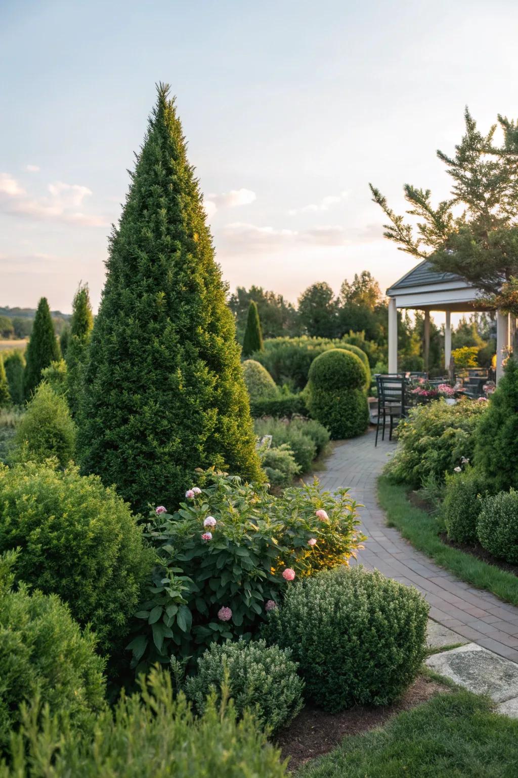 A garden enhanced with the fragrance of evergreen winter's kiss.