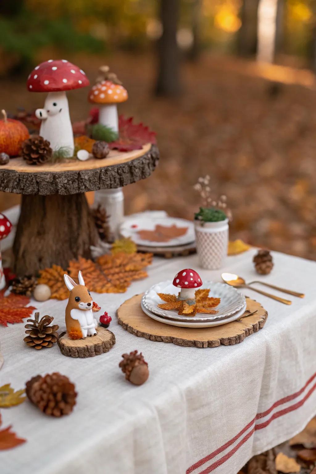 Fanciful elements bring a playful touch to fall tablescapes.