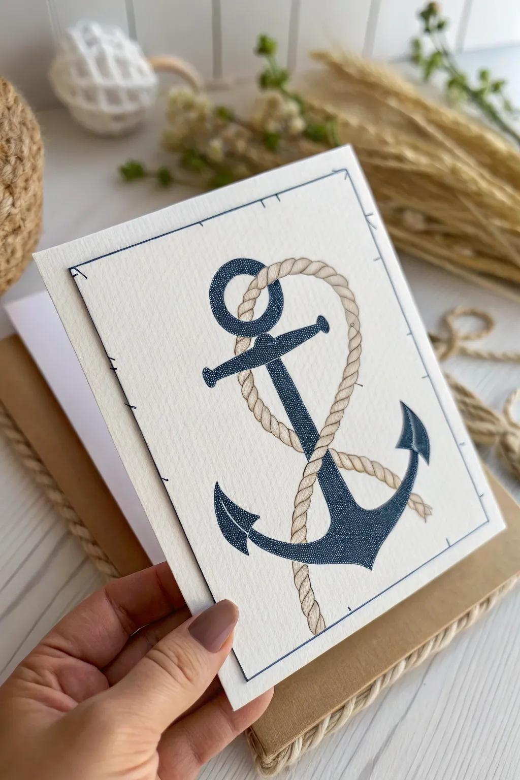 Celebrate Dad's steadfast affection with a maritime-themed Father's Day card that exudes minimalist elegance and heartfelt warmth.