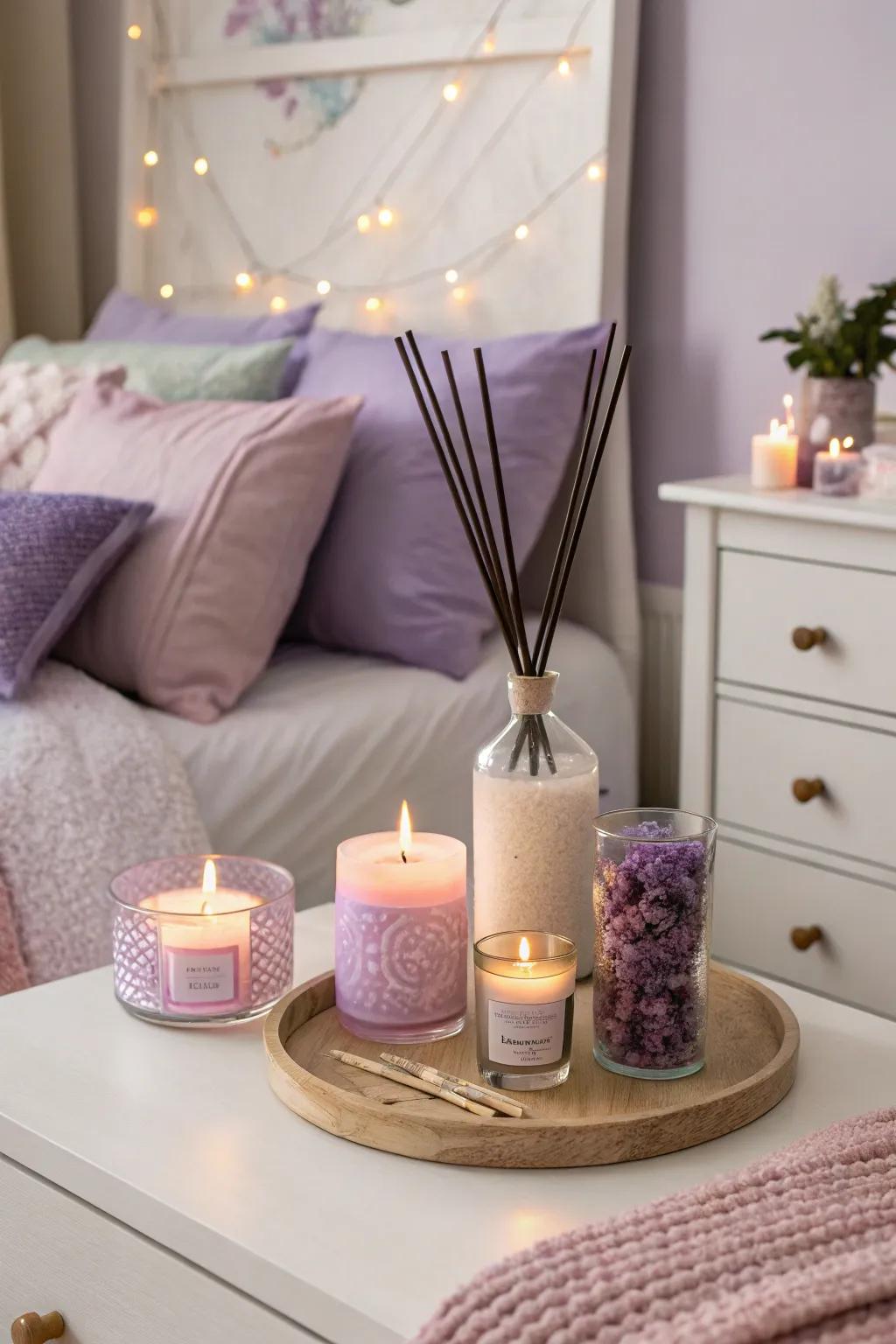 Subtle scents such as lavender boost relaxation and sleep.