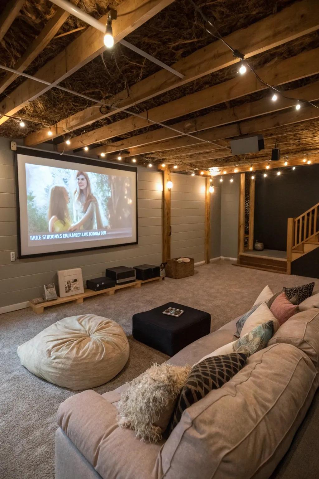 Enjoy cinematic experiences in your personal movie room.