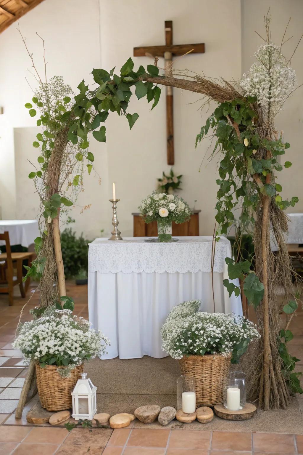 Nature-inspired elements bring a simple and harmonious touch to the decor.