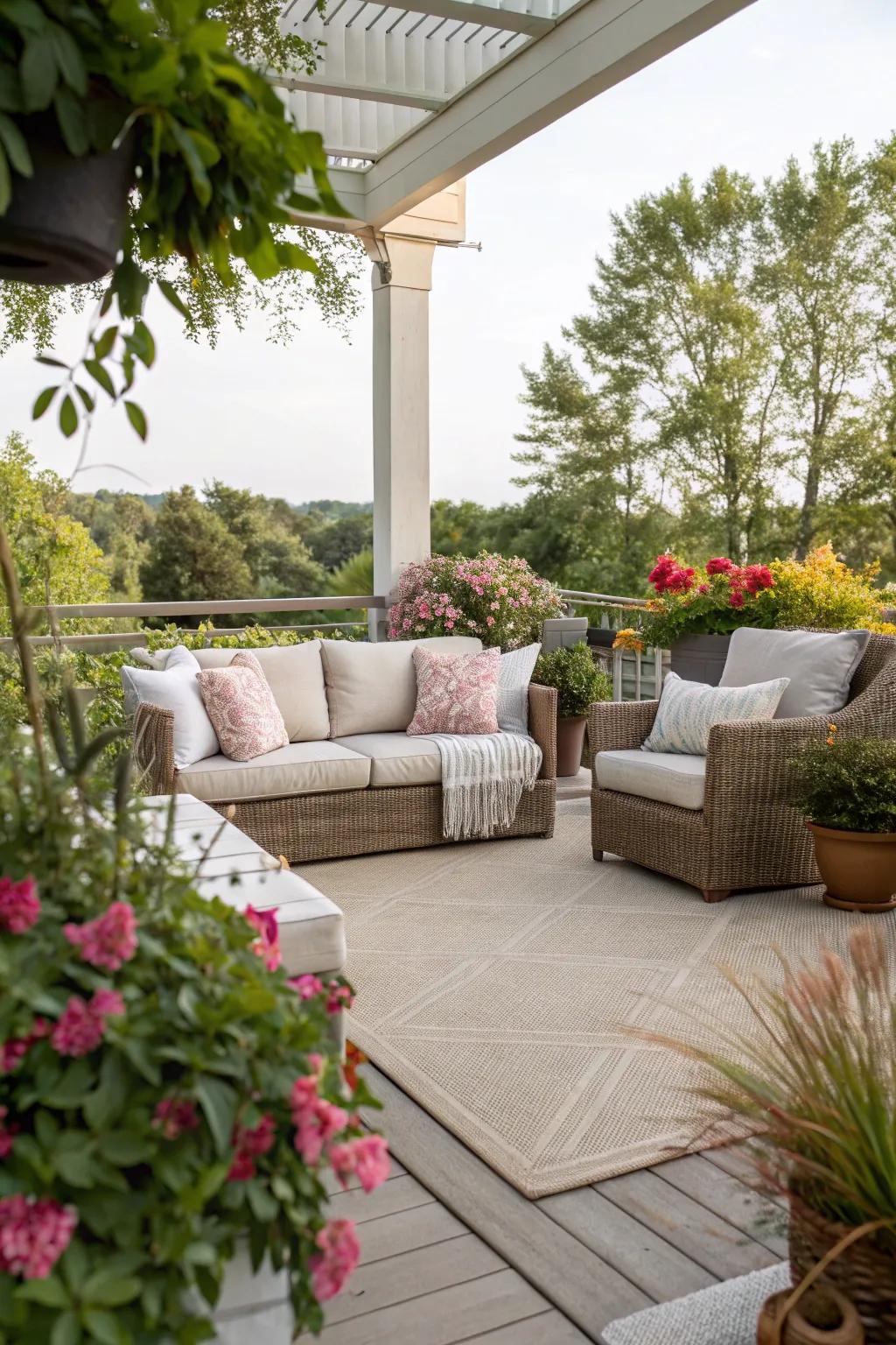 Weatherproof textiles invite you to create an oasis of comfort and style in your garden or balcony.