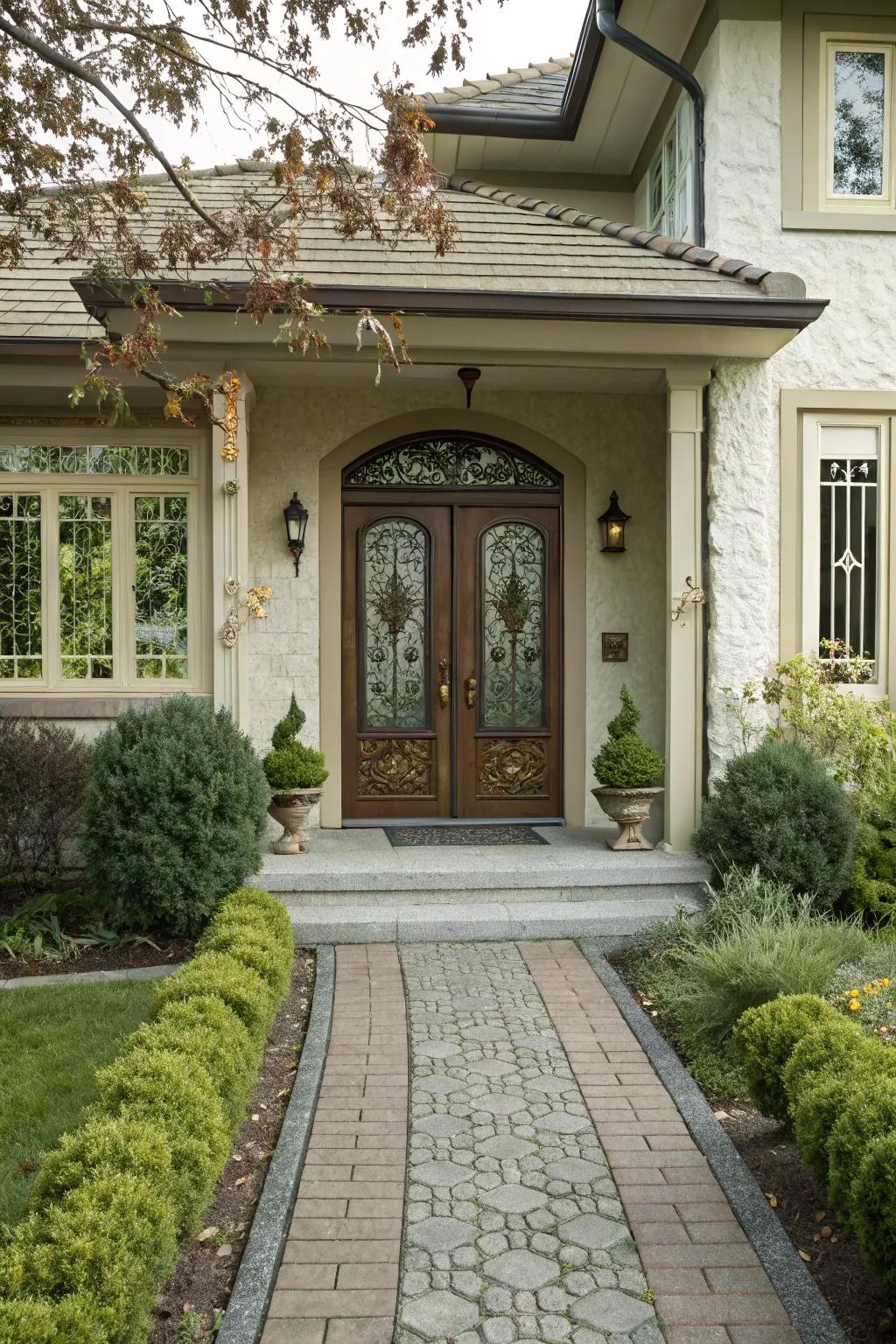 A majestic dual-entrance making a declaration.
