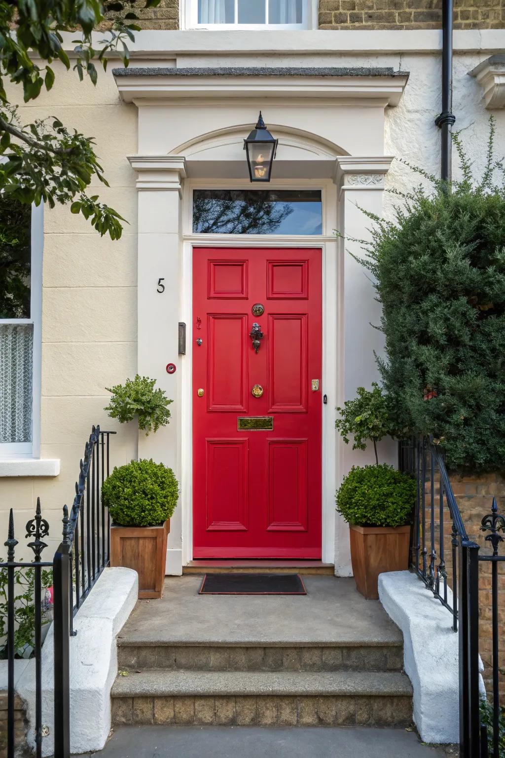 A bold entrance colour making a statement.