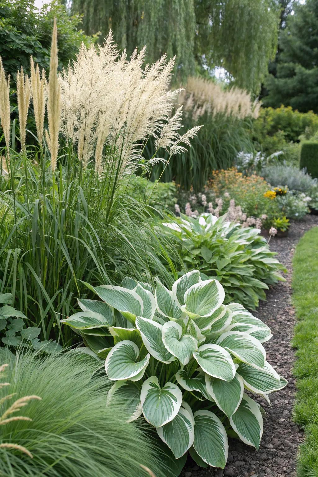 Shadeleaf plants and showy grasses design a harmonious blend.