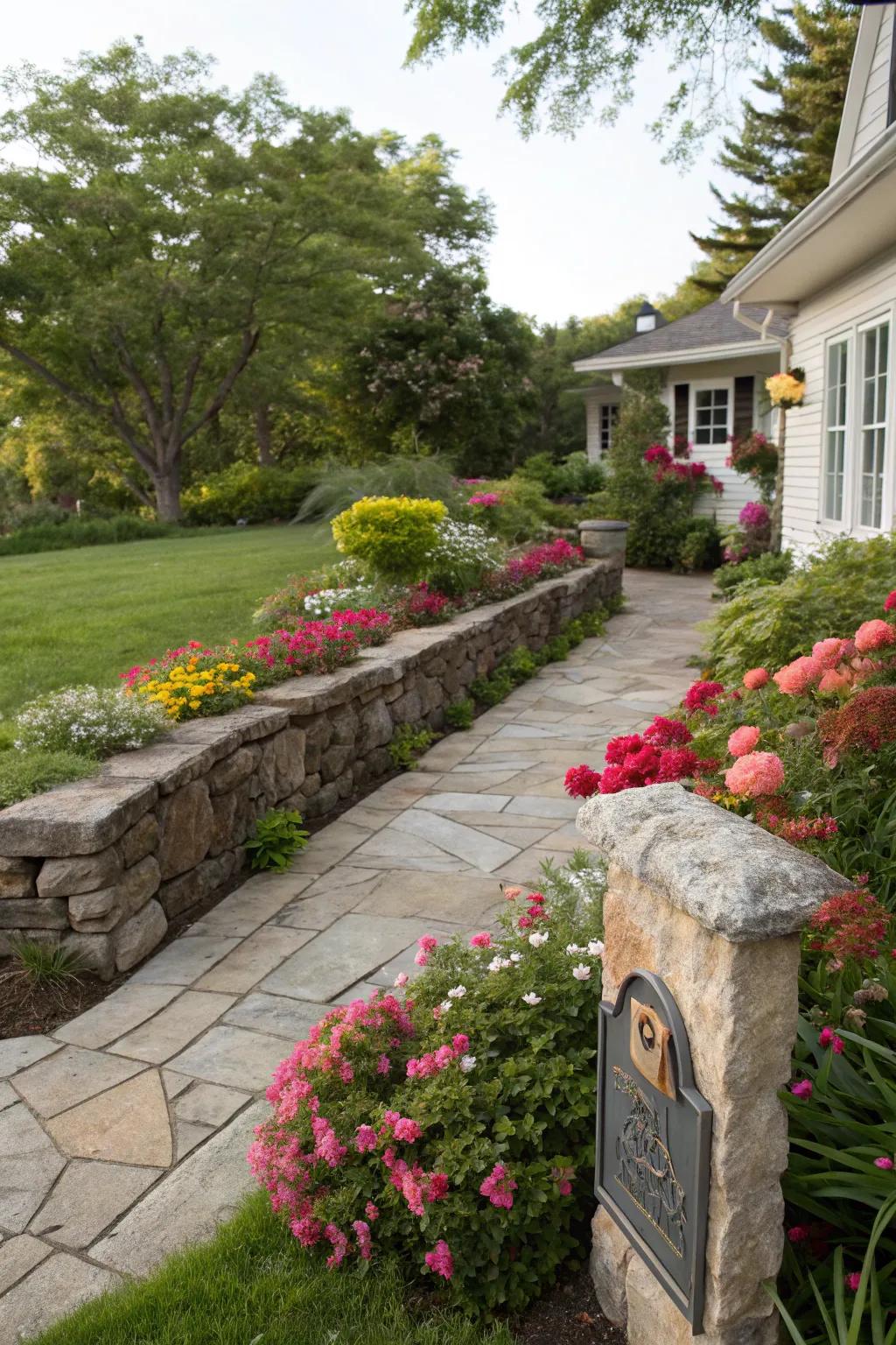 Stone walls contribute a traditional and enduring attraction to your space.
