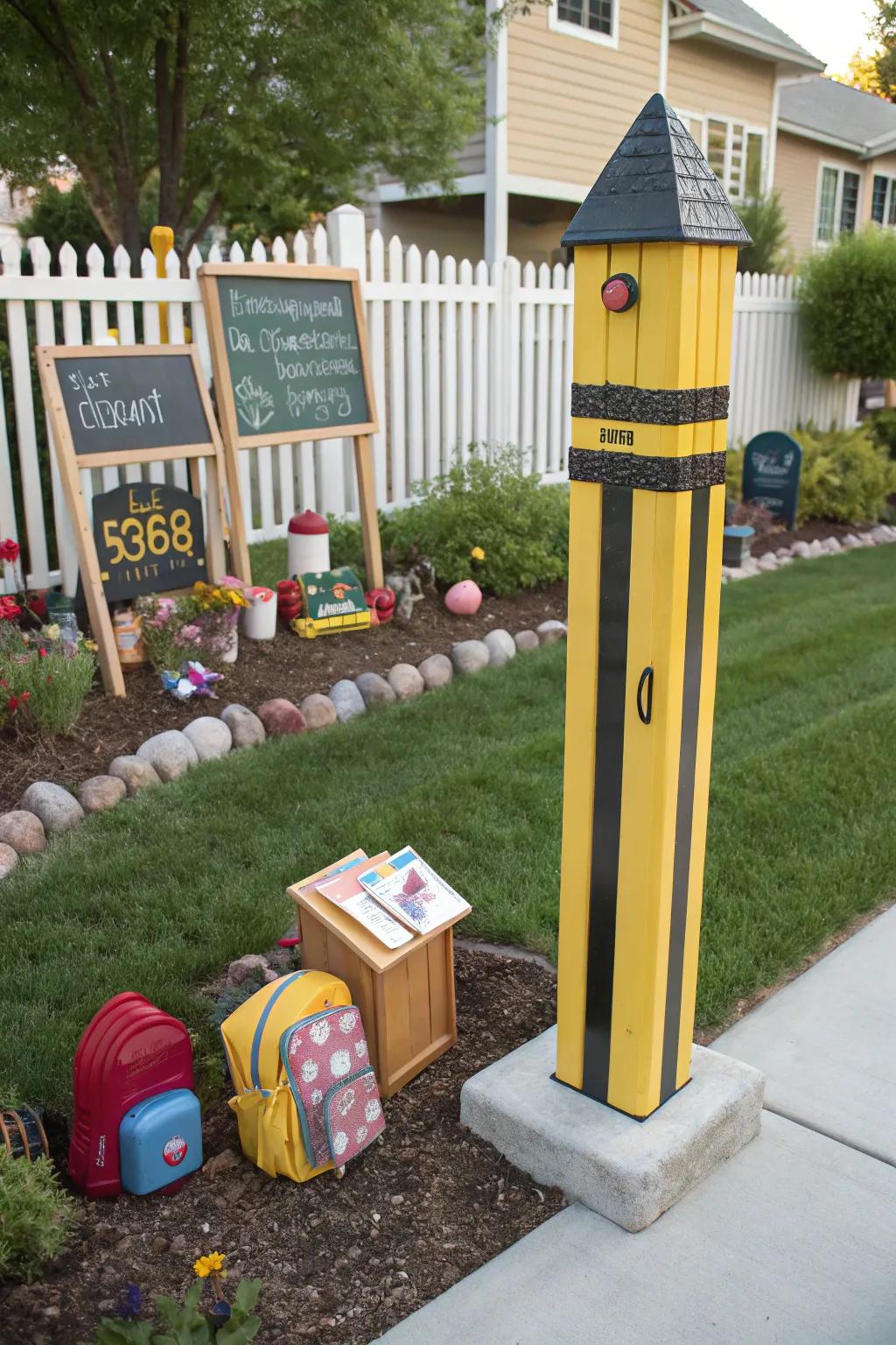 A colossal stylus mailbox setting the benchmark for creative design.