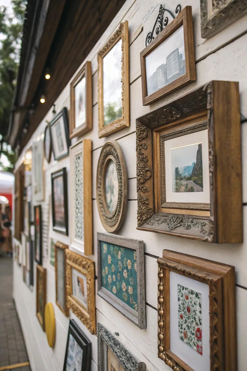 Unique assemblage with a mix of frame designs and materials.