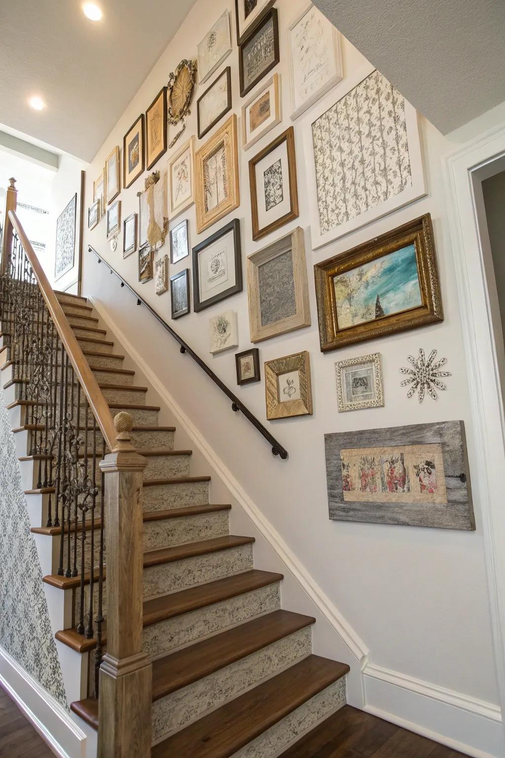 Compositions infuse a tactile dimension into the display arrangement.