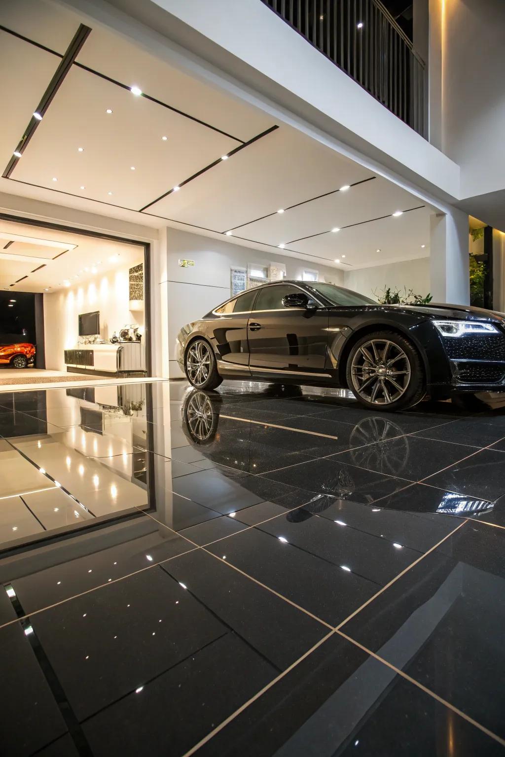 High-shine coverings inject luxury and sophistication into your garage.