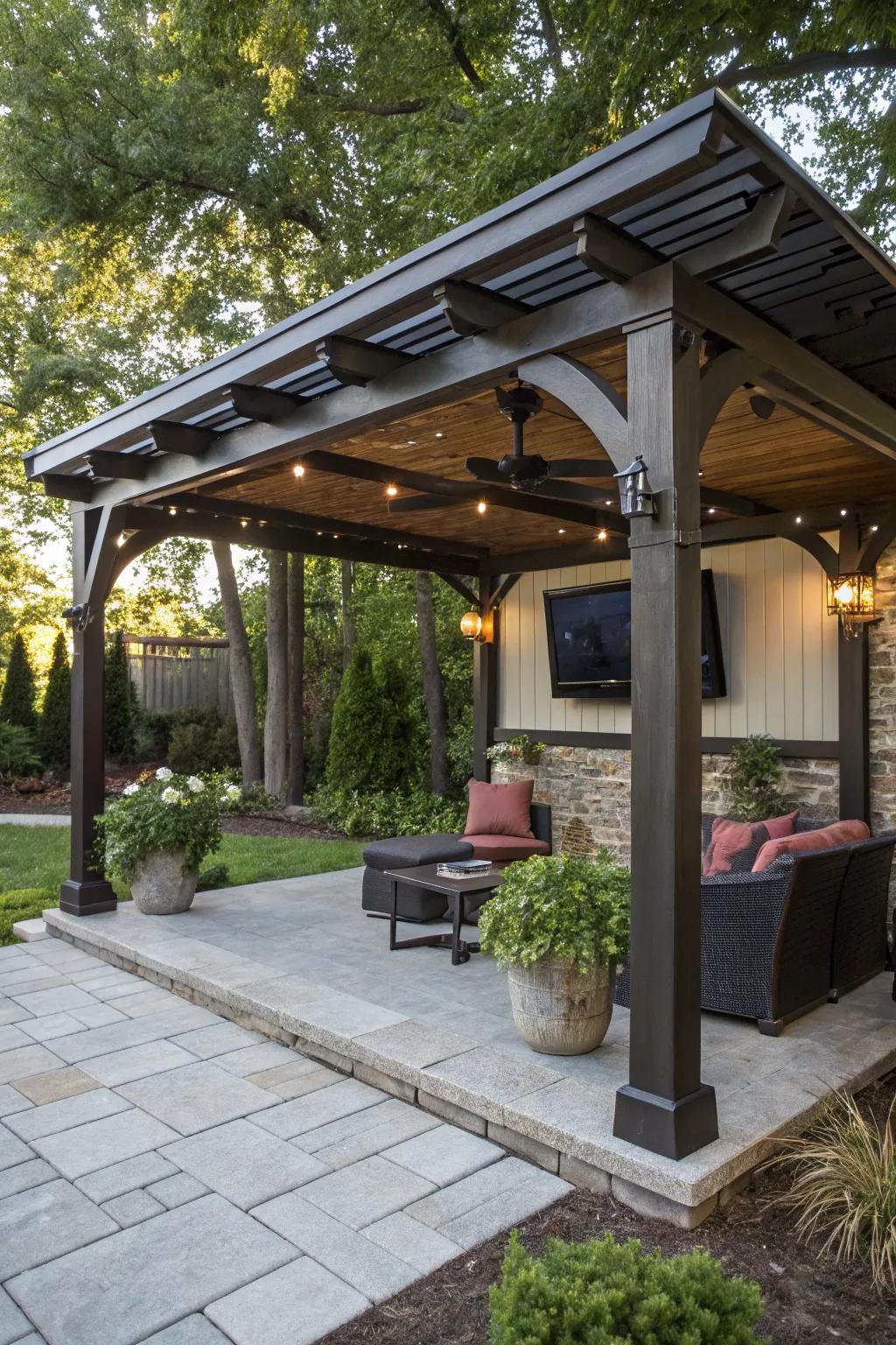 Pergola beams offer a natural setup option.