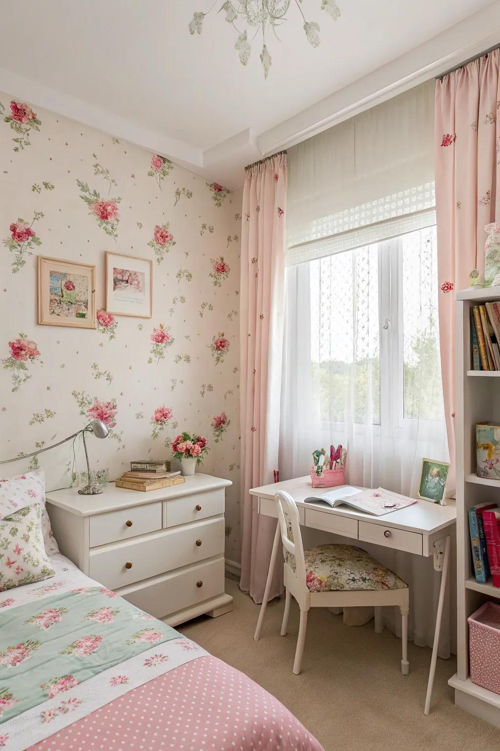Floral elements introduce freshness and nature indoors.