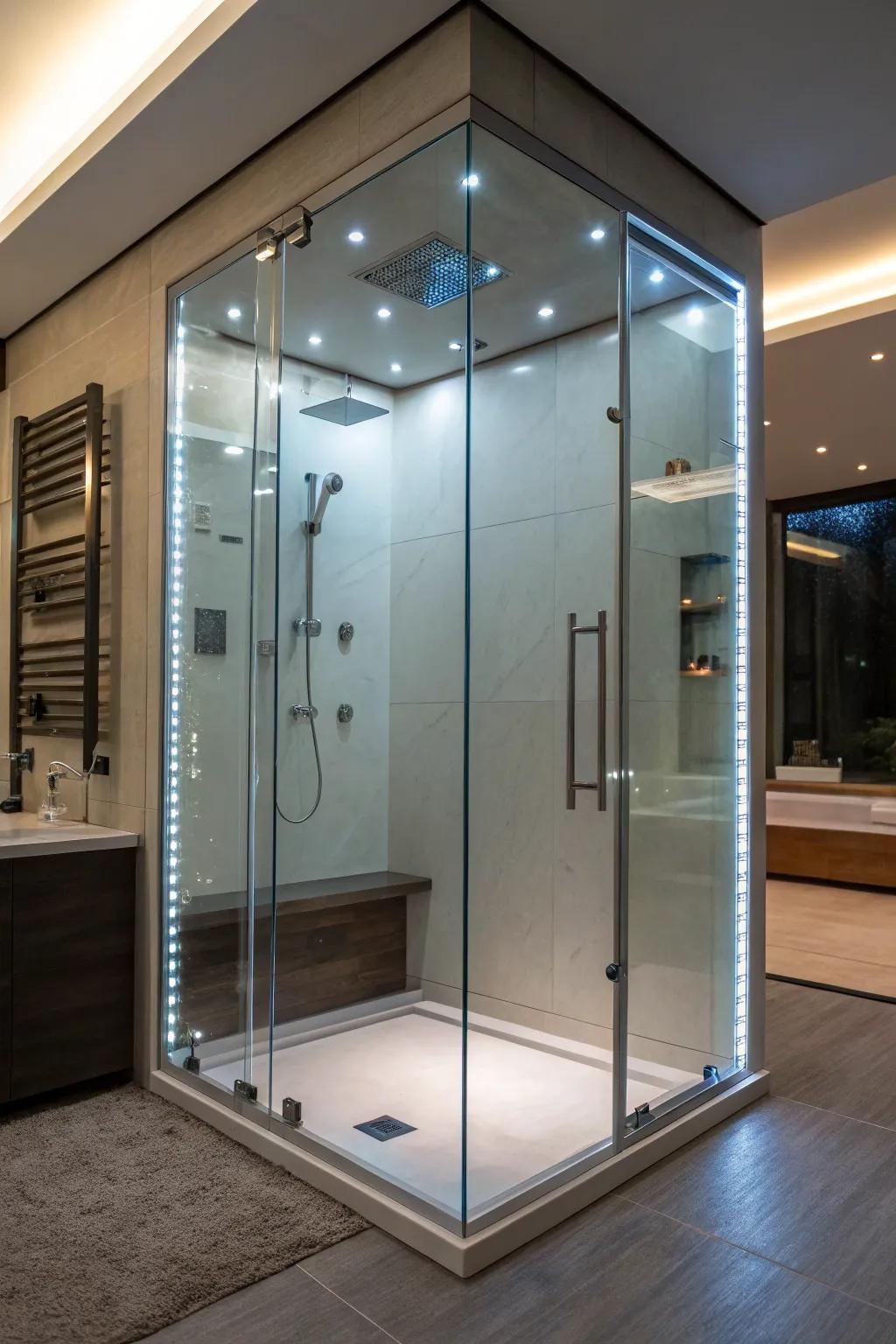 Fashion atmosphere via light-emitting diode illumination in your shower.