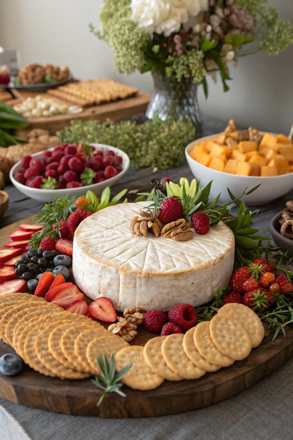 A show-stopping cheese centerpiece that captures the eye.