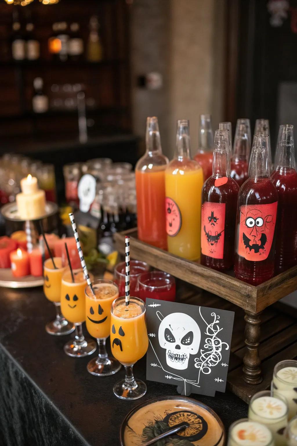 Keep the spirits high with a themed beverage area.