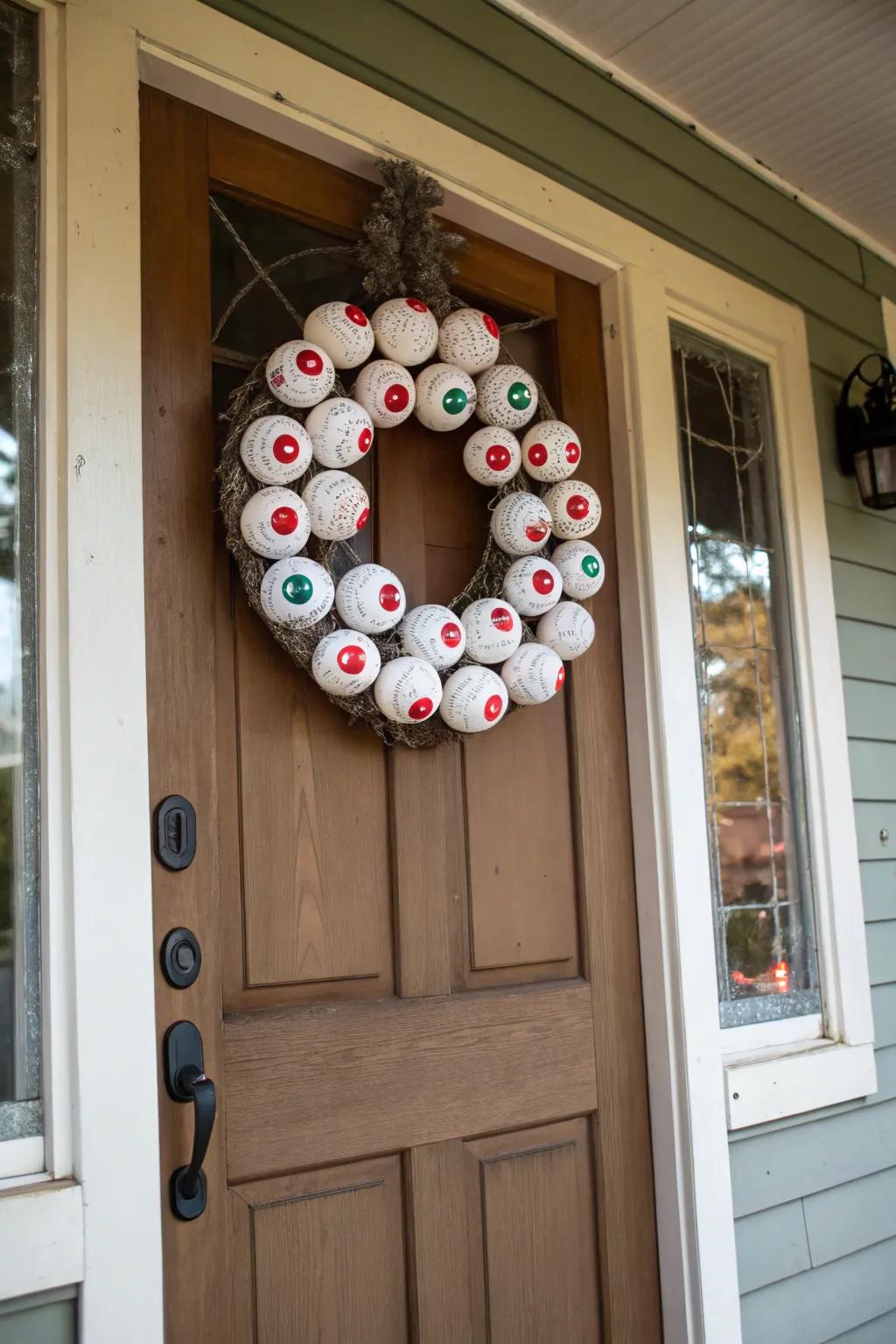 Greet visitors using an ocular wreath.