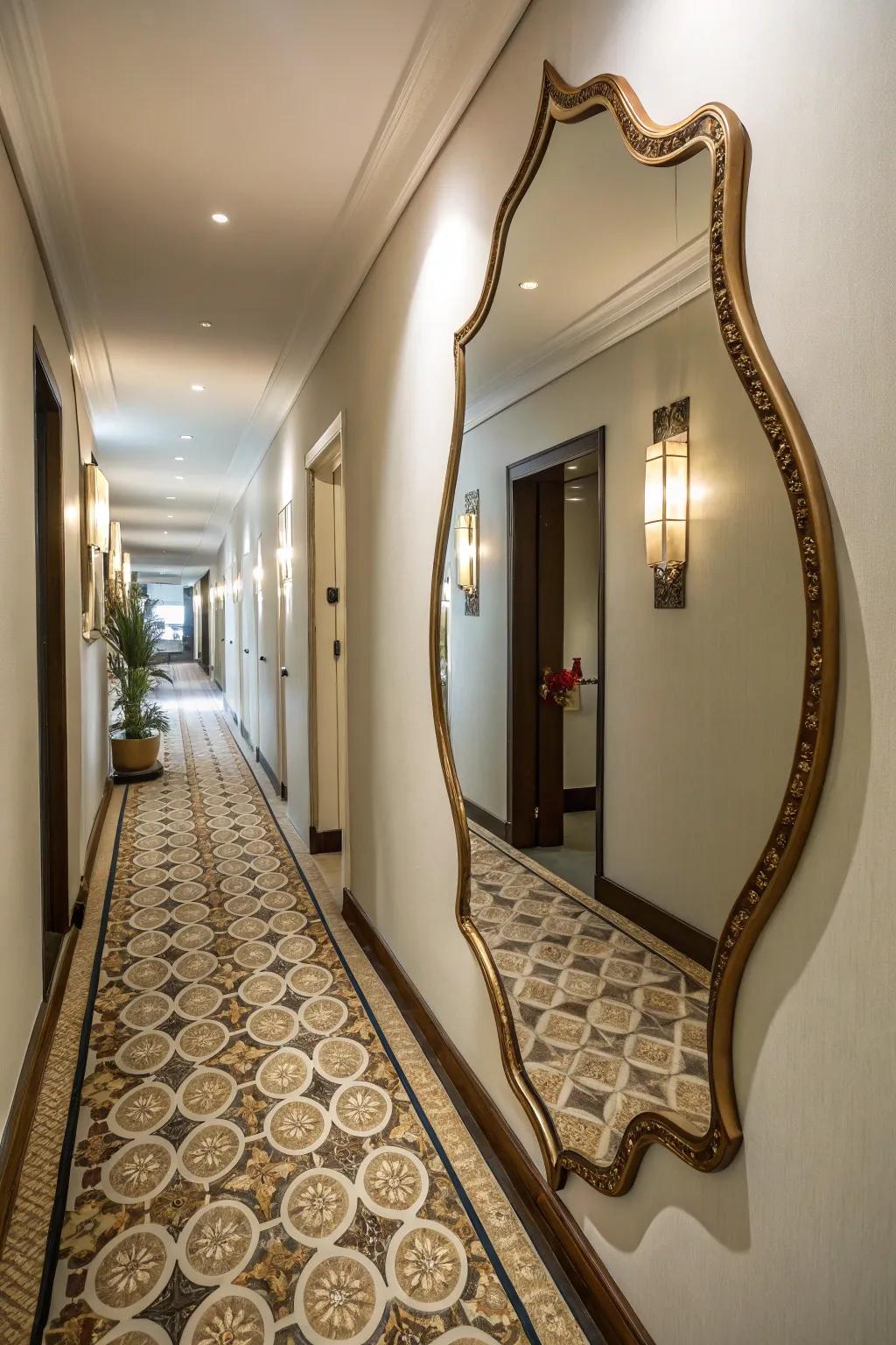 Unusual shapes in mirrors introduce intrigue and individuality.