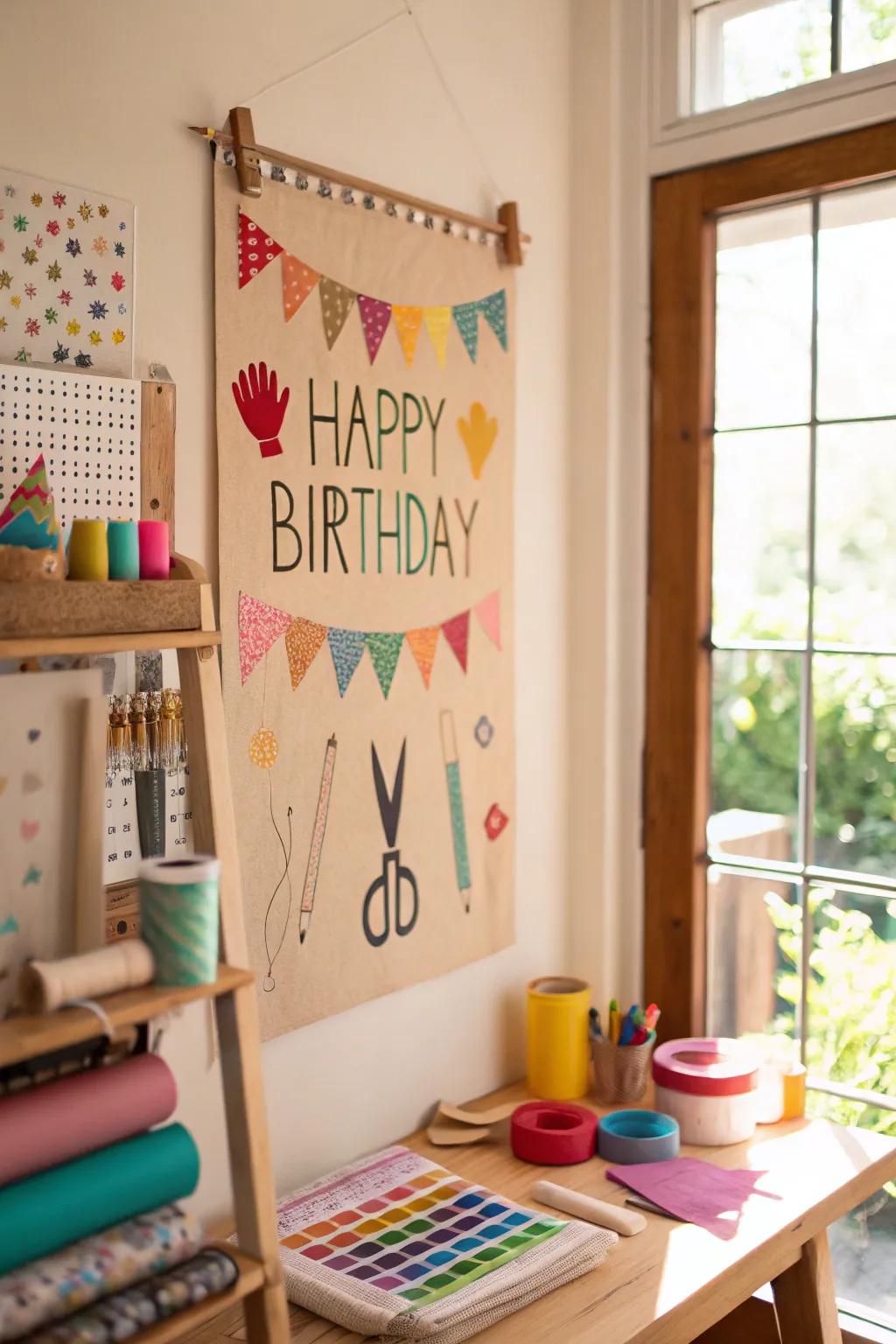 DIY craft components contribute a personalized element to birthday posters.