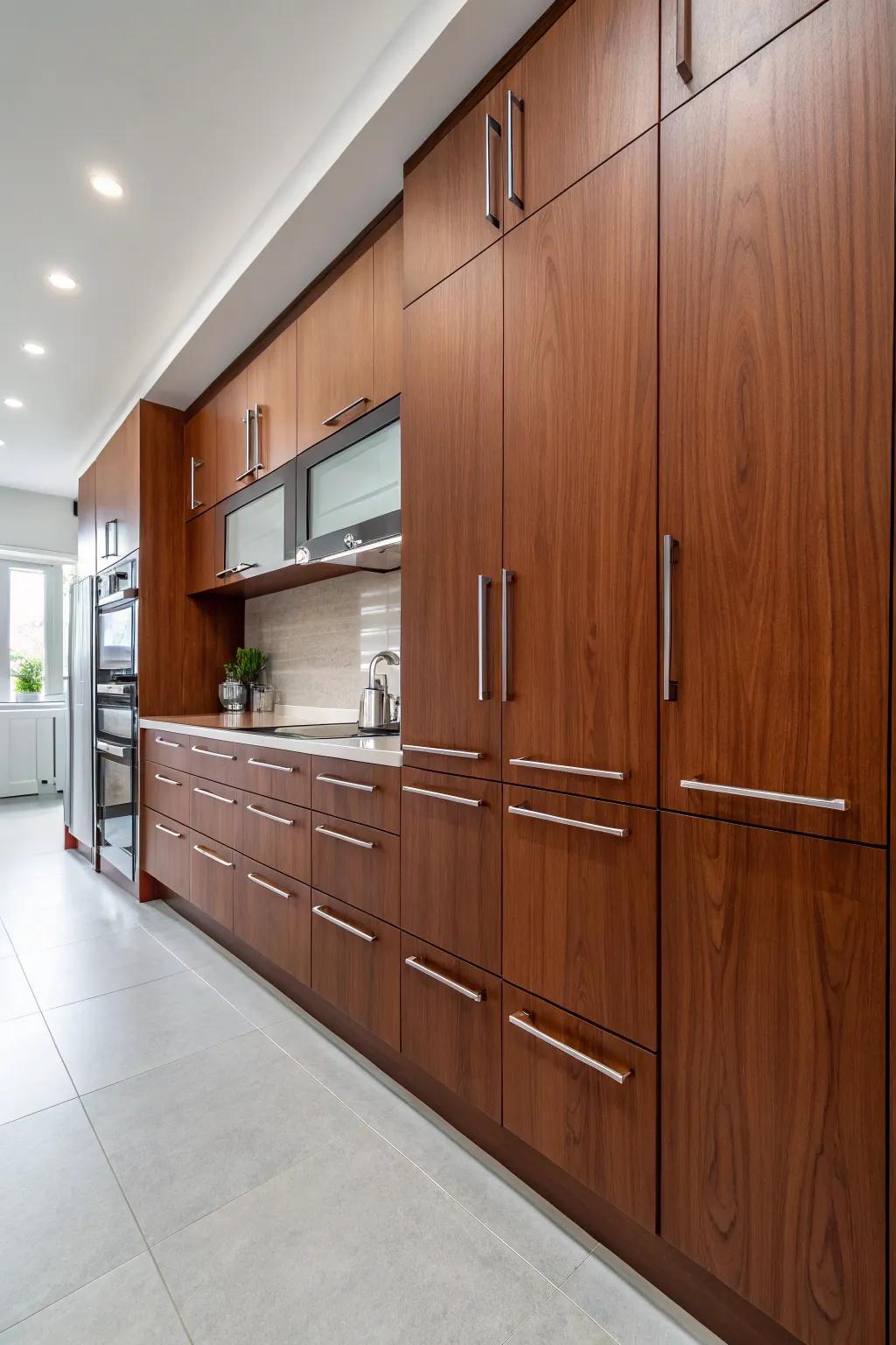 Contemporary steel handles ensuring brighter polished visuals.