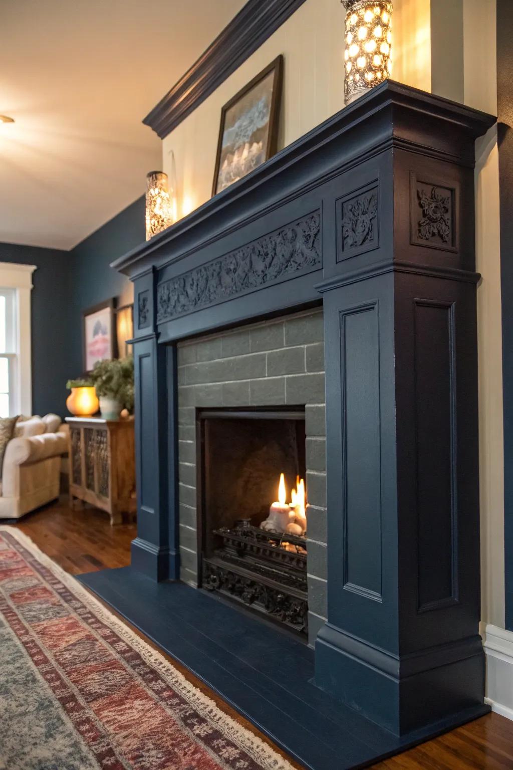 Striking paint shades can transform your fireplace into a statement piece.